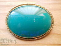 Vintage aventurine brooch