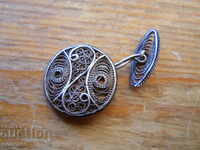 Antique silver filigree shirt button - 3.50 g