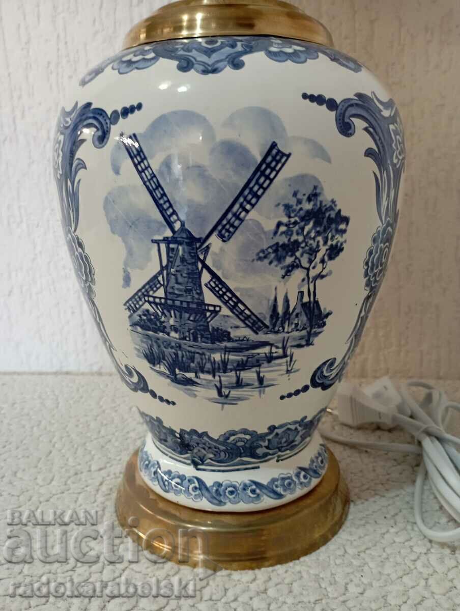 Auction Set of two large antique porcelain lamps - lamp Auction Set of two large antique porcelain lamps - lamp