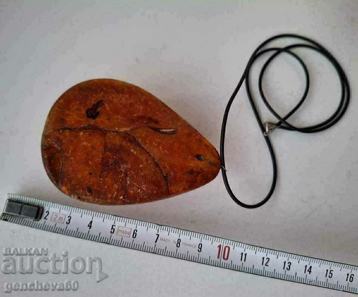 Huge natural Baltic amber 60g medallion - 5 Huge natural Baltic amber 60g medallion - 5