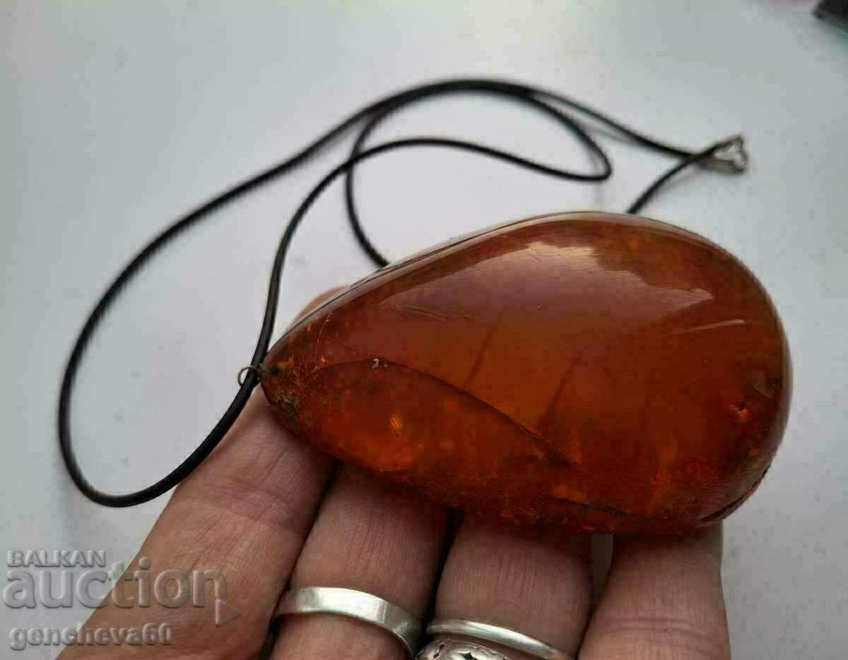 Huge natural Baltic amber 60g medallion - 6 Huge natural Baltic amber 60g medallion - 6