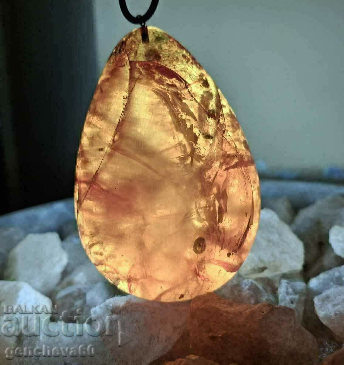 Huge natural Baltic amber 60g medallion - 7 Huge natural Baltic amber 60g medallion - 7