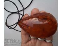 Huge natural Baltic amber 60g medallion NRC