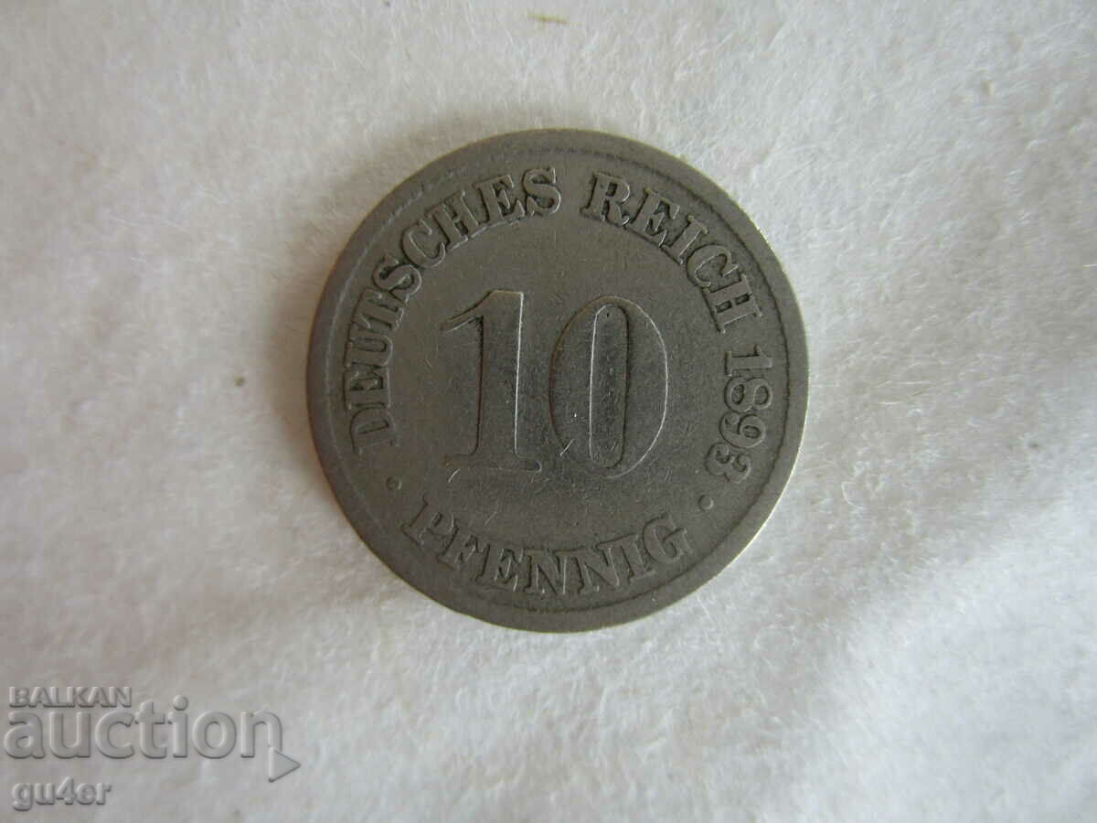 ❌❌GERMANY, 10 Pfenning 1893, ORIGINAL❌❌