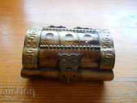 Antique camel bone box with bronze ornaments