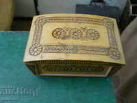 Wooden pyrographed jewelry box