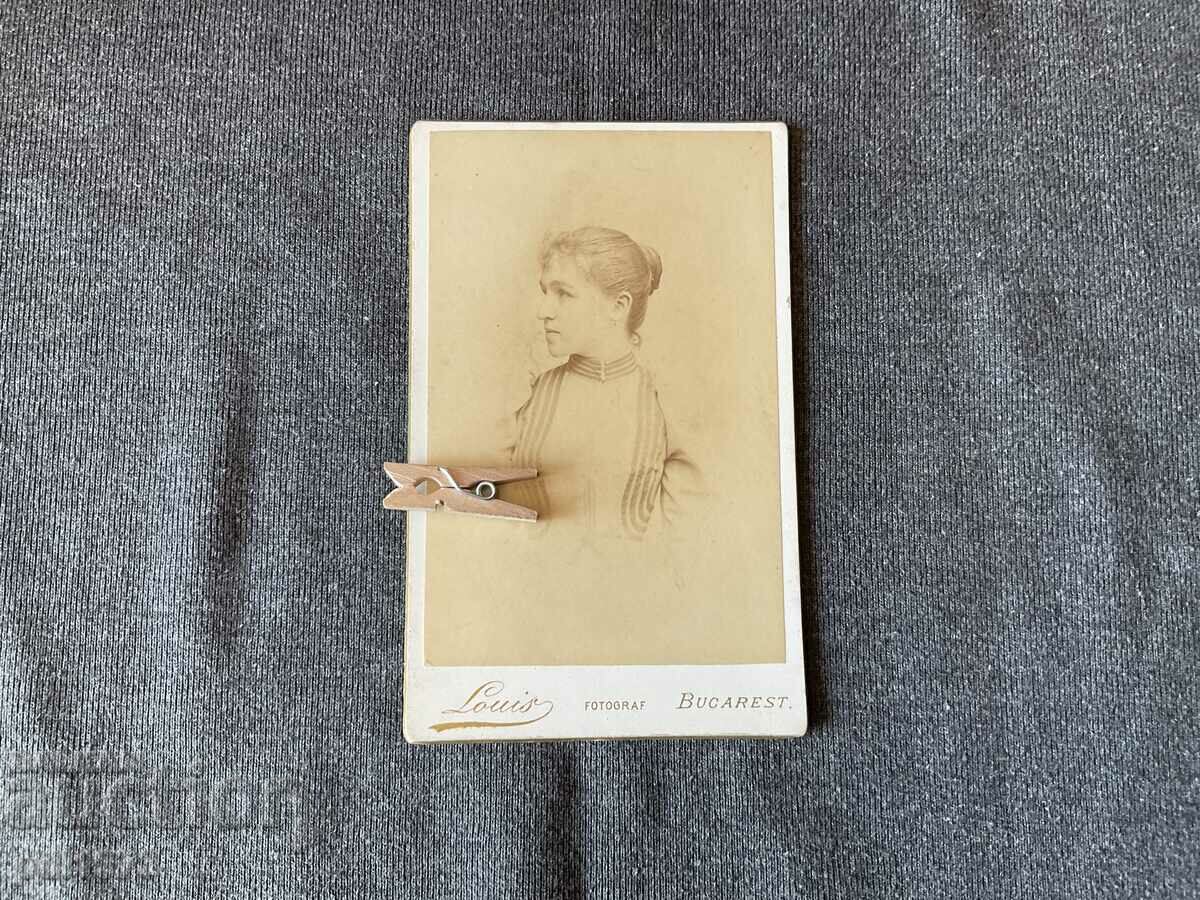 Old picture cardboard 1890 Romania Louis lady