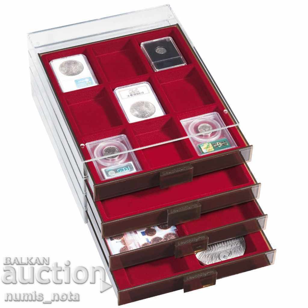 Auction trays/boxes XL for coins, items with 1 large compartment Auction trays/boxes XL for coins, items with 1 large compartment