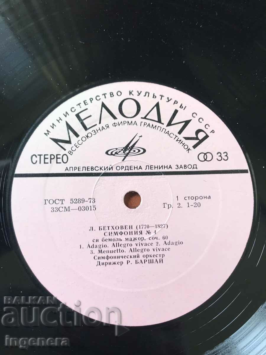 RECORD GRAMOPHONE CLASSICAL MUSIC - BEETHOVEN, BOKERINI - USSR with price 8.00 BGN | € 4.09 RECORD GRAMOPHONE CLASSICAL MUSIC - BEETHOVEN, BOKERINI - USSR with price 8.00 BGN | € 4.09