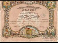 Sofia popular bank share 1000 BGN 1940