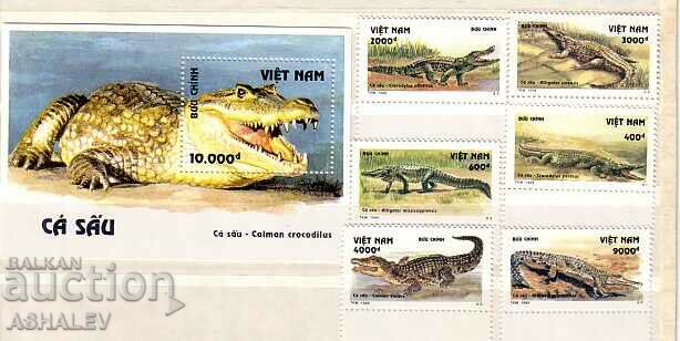 1994 Vietnam Fauna Crocodiles 6v.+S/S**