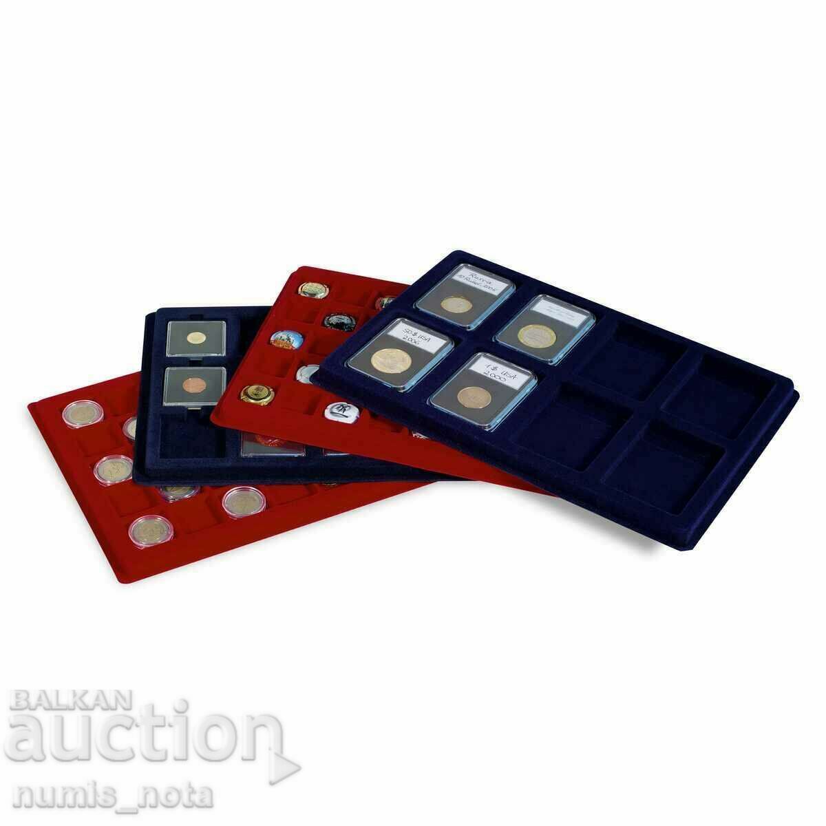 Auction LEUCHTTURM coin trays - with 12 sockets 67 mm - 2 pieces Auction LEUCHTTURM coin trays - with 12 sockets 67 mm - 2 pieces