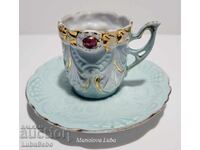 A rare and beautiful porcelain cup and saucer.