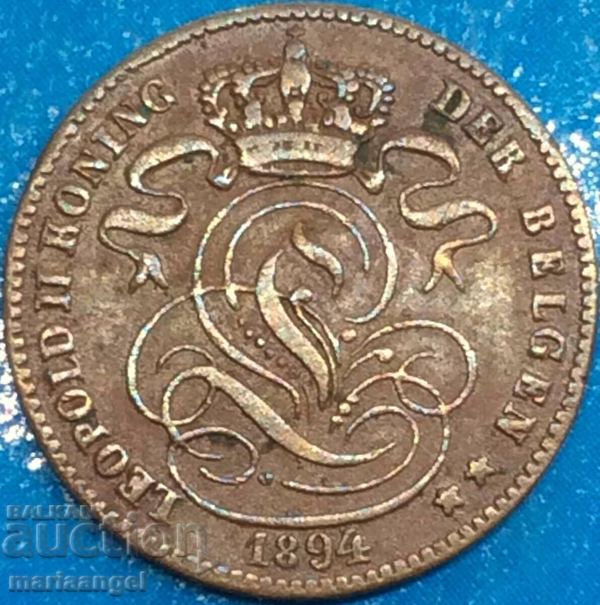 Belgia 1 centime cent 1894 Monetărie Franța (Belgen) - rar