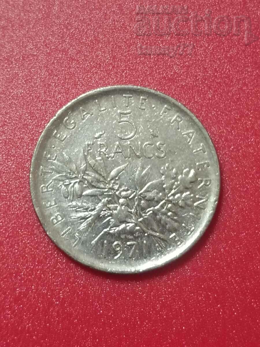 2 Monede veche Franța 5 franci 1971