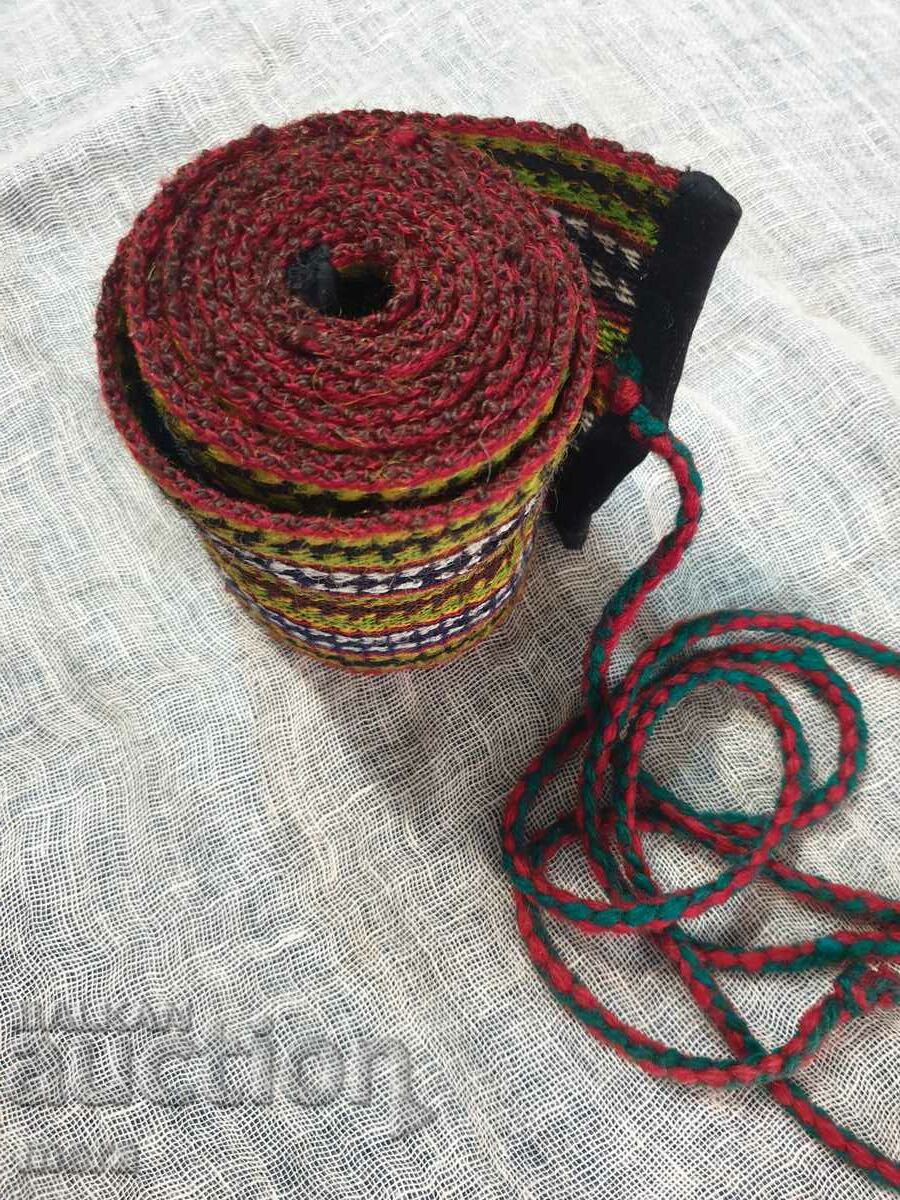 Authentic woven wide belt for folk costume - 6