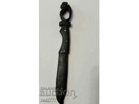 Old African ebony letter knife with figure