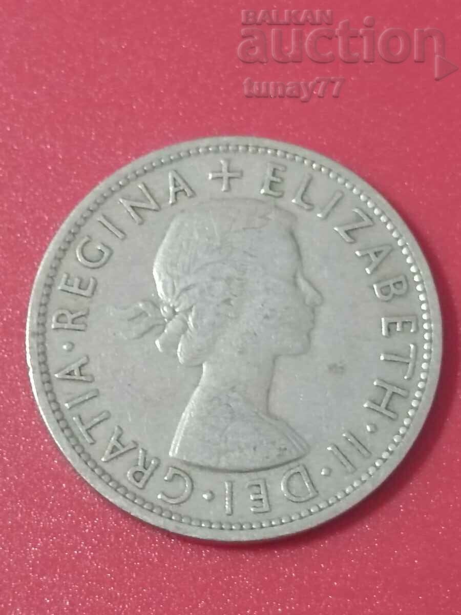 Old coin ½ crown 1954