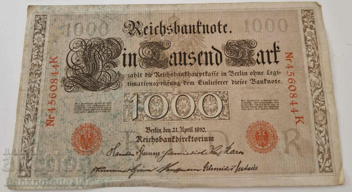 Germany 1000 Mark 1910 Pick 44 Ref 0844