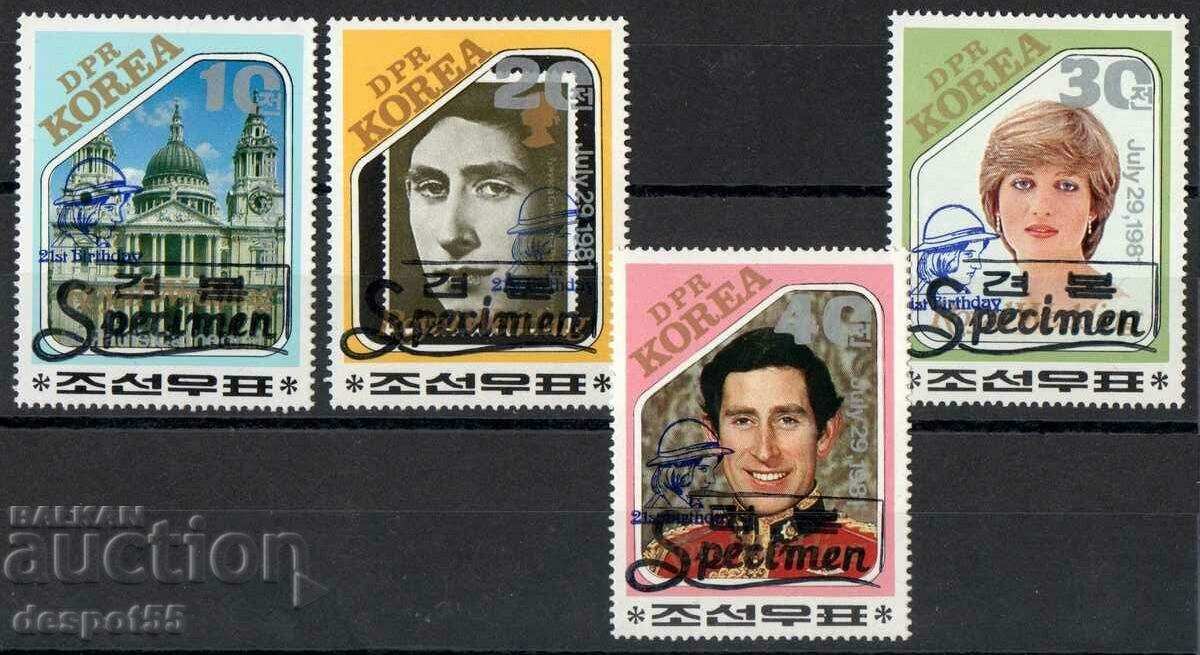 1982 Sev. Coreea. 21 de ani de la naștere a Prințesei Diana. SPECIMEN.