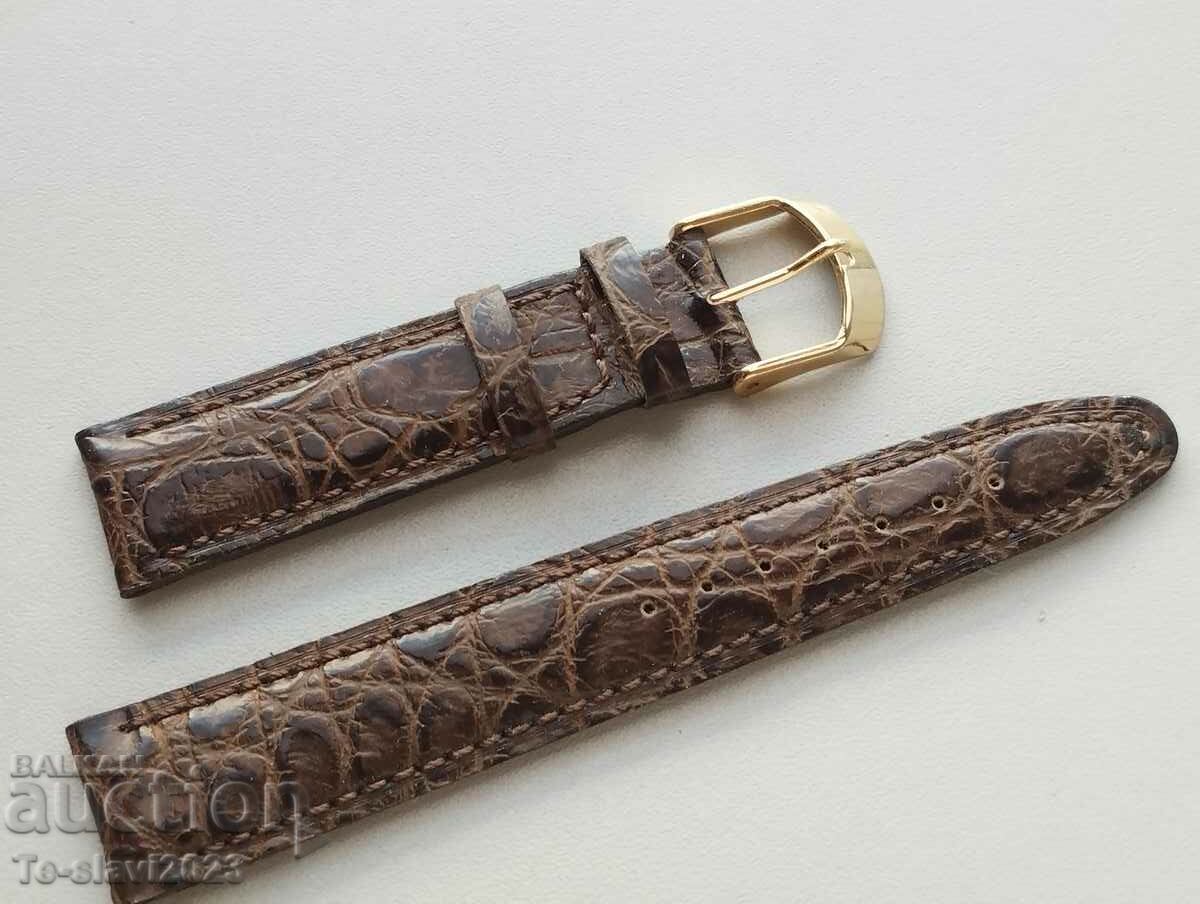 Leather watch strap/ 20mm crocodile