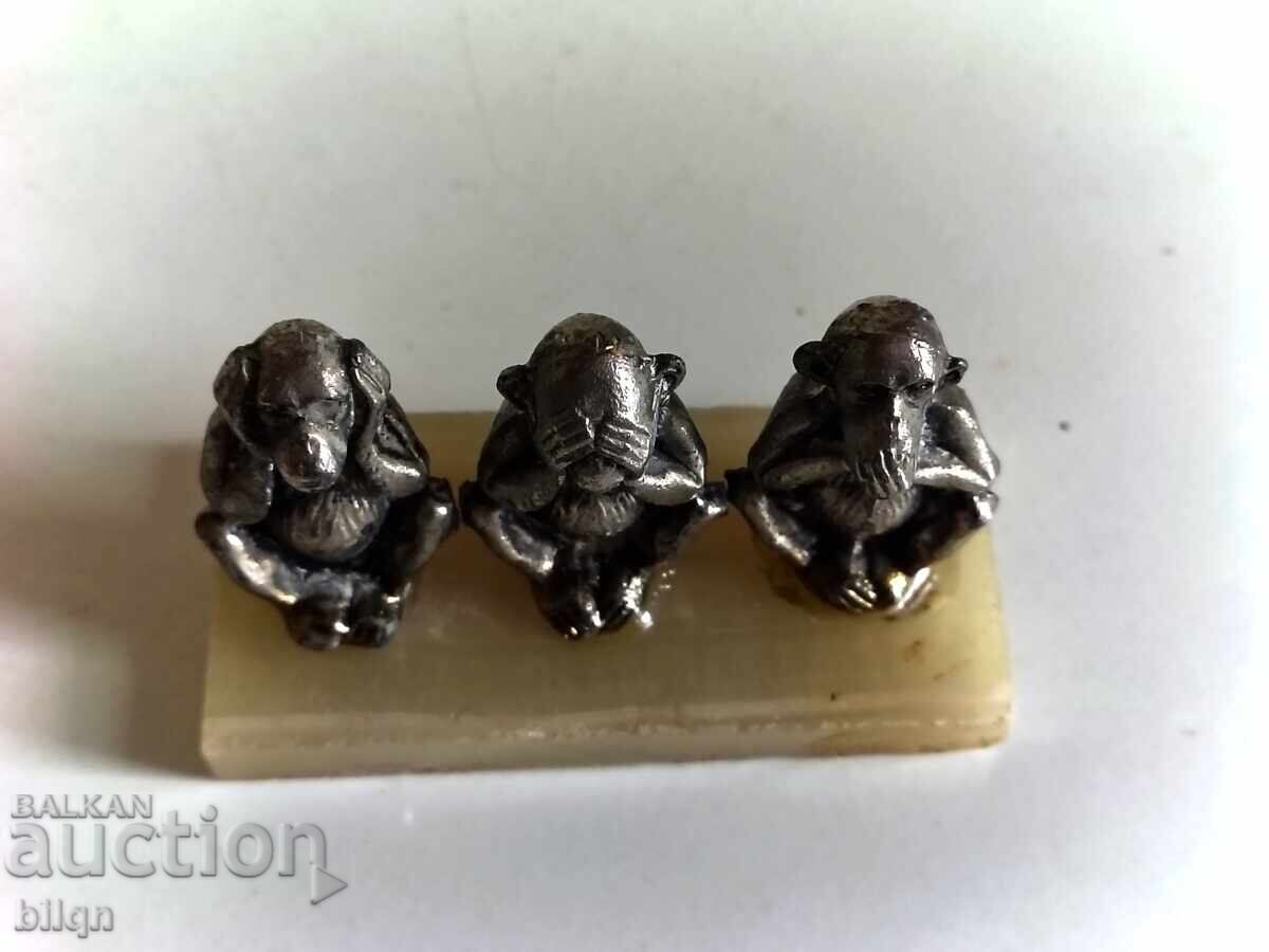 Collectible Silver-Plated Figurine The Three Wise Monkeys - 5 Collectible Silver-Plated Figurine The Three Wise Monkeys - 5