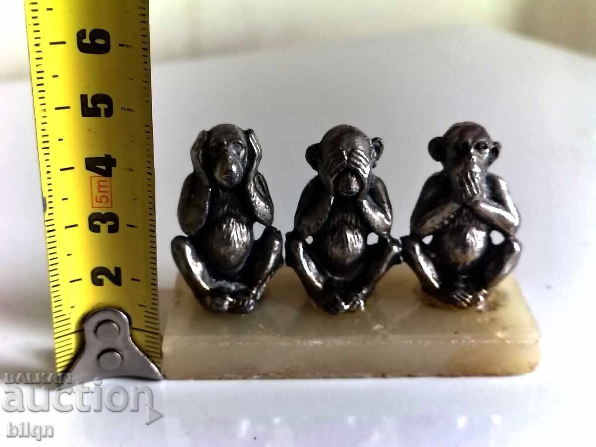 Collectible Silver-Plated Figurine The Three Wise Monkeys - 6 Collectible Silver-Plated Figurine The Three Wise Monkeys - 6