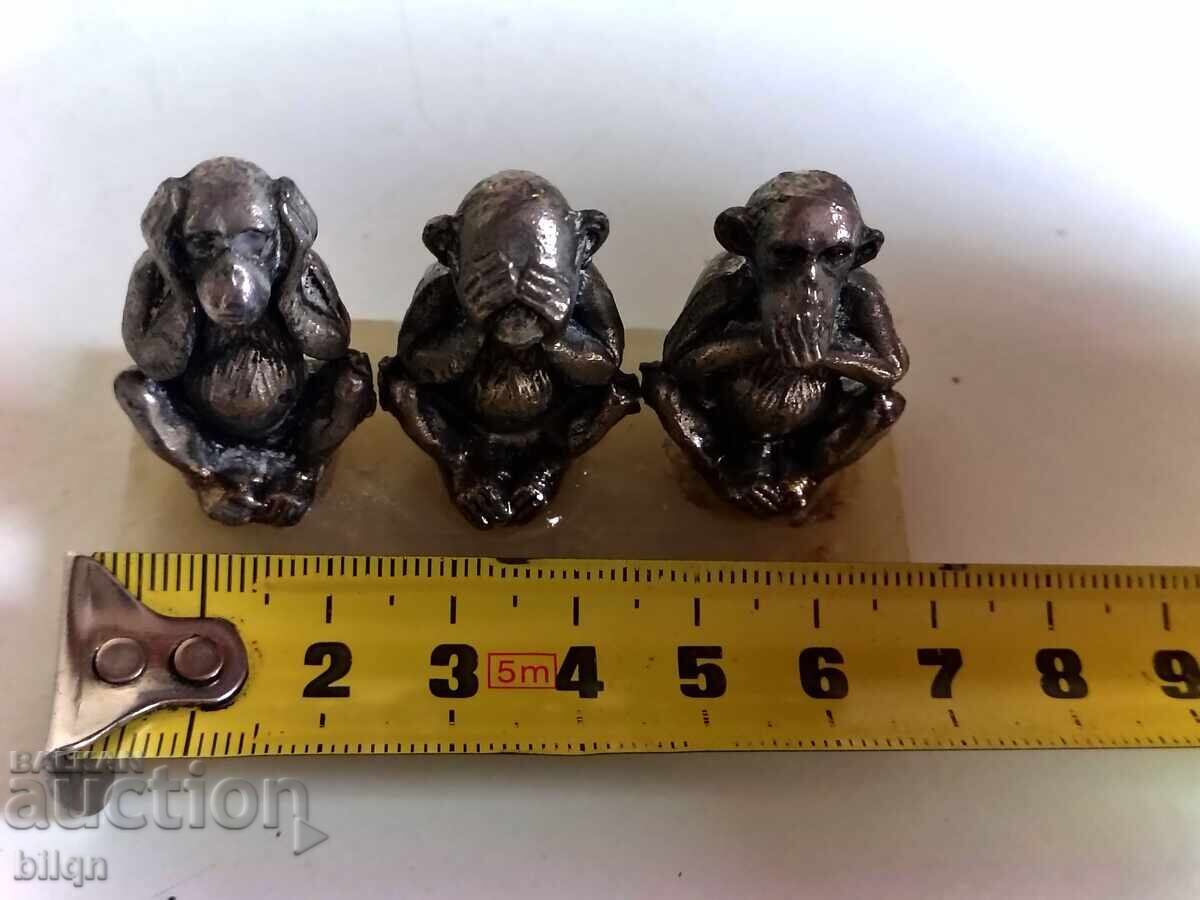 Collectible Silver-Plated Figurine The Three Wise Monkeys - 7 Collectible Silver-Plated Figurine The Three Wise Monkeys - 7