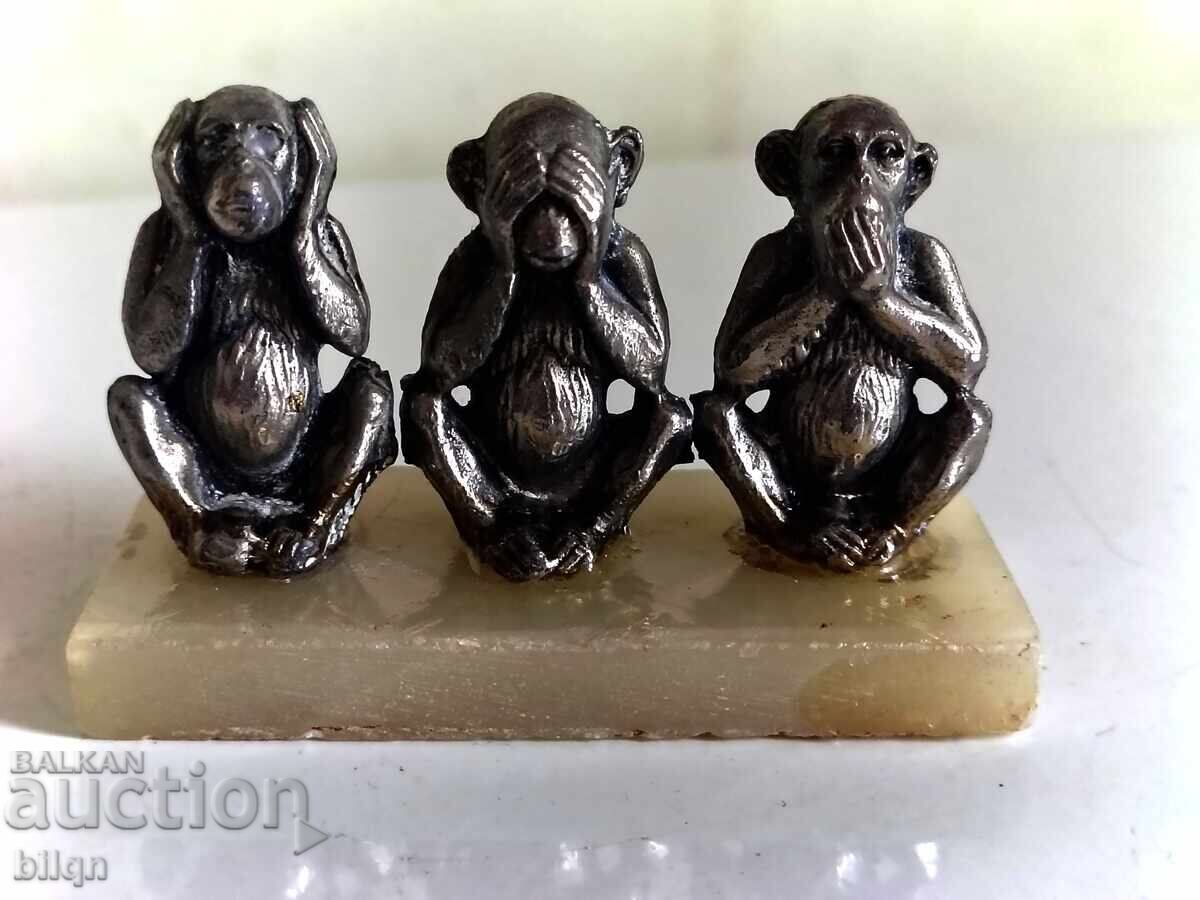 Collectible Silver-Plated Figurine The Three Wise Monkeys Collectible Silver-Plated Figurine The Three Wise Monkeys