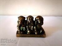 Collectible Bronze Figurine The Three Wise Monkeys