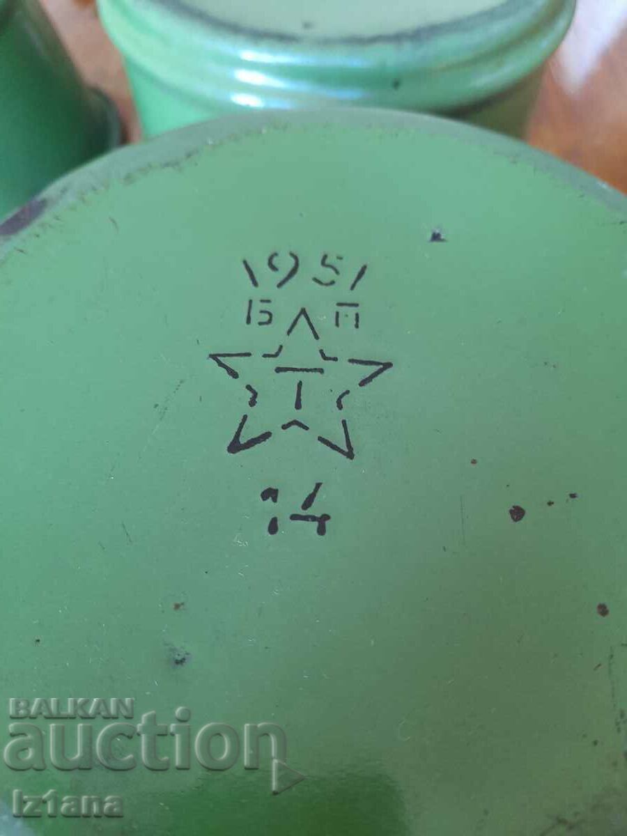 Old enameled food containers - 6 Old enameled food containers - 6