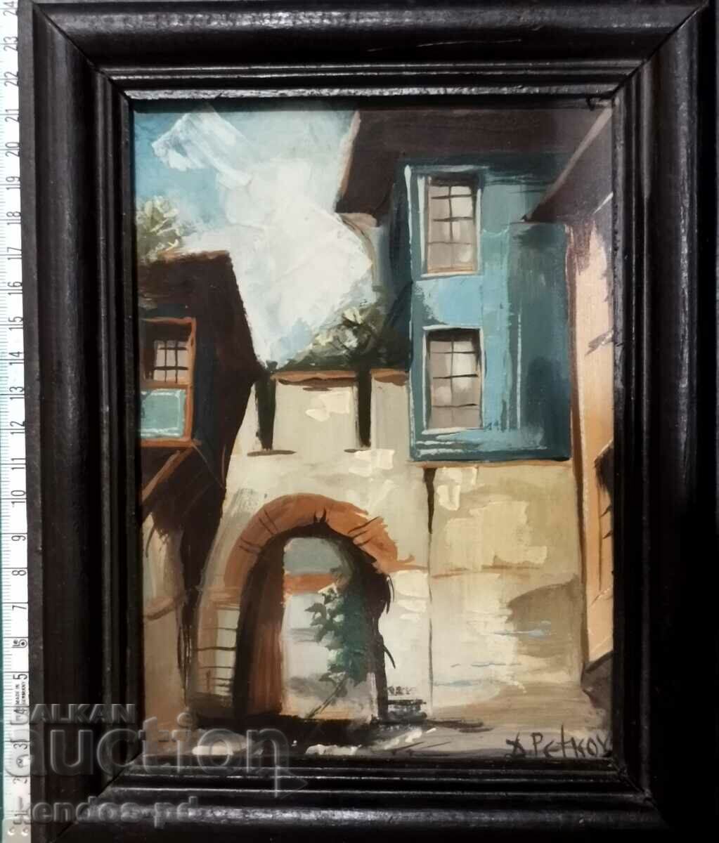 Auction Painting The Old Town of Plovdiv. Auction Painting The Old Town of Plovdiv.