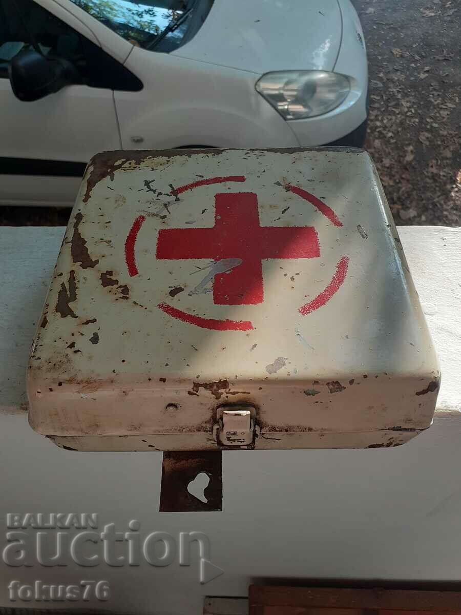 Old metal Soviet first aid kit