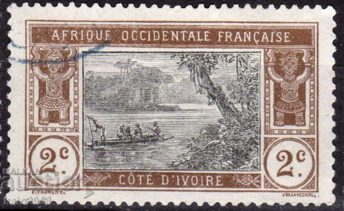 France/Cote D"Ivoire/AOF-1913/22-Regular-Laguna, γραμματόσημο