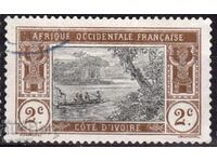 Франция/Cote D"Ivoire/AOF-1913/22-Редовни-Лагуна,клеймо