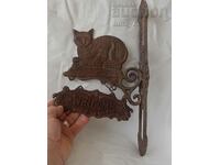 Very Old Wrought Iron Door Decoration Cat WELKOM