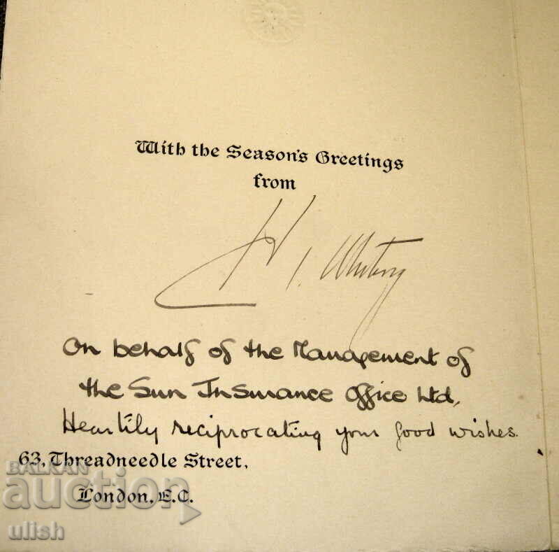 Auction Old postcard color lithograph London signature Auction Old postcard color lithograph London signature