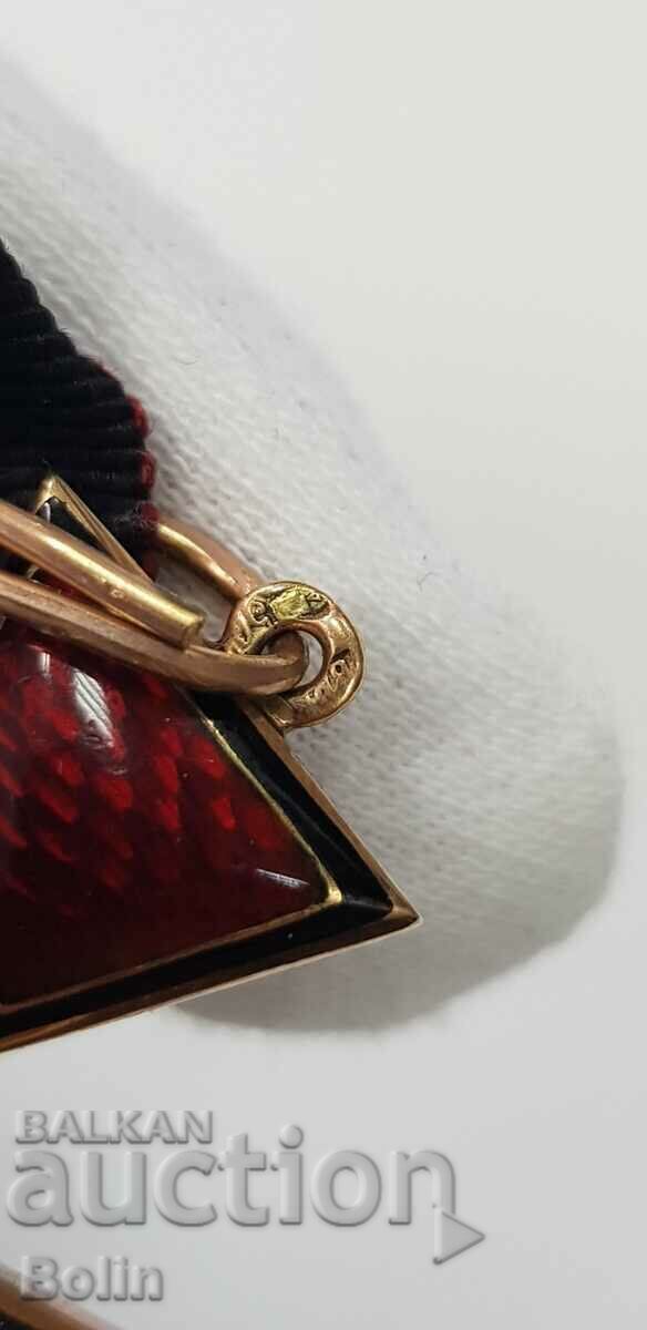 Uniquely rare gold Russian Imperial Order of St. Vladimir 4th cent. - 5