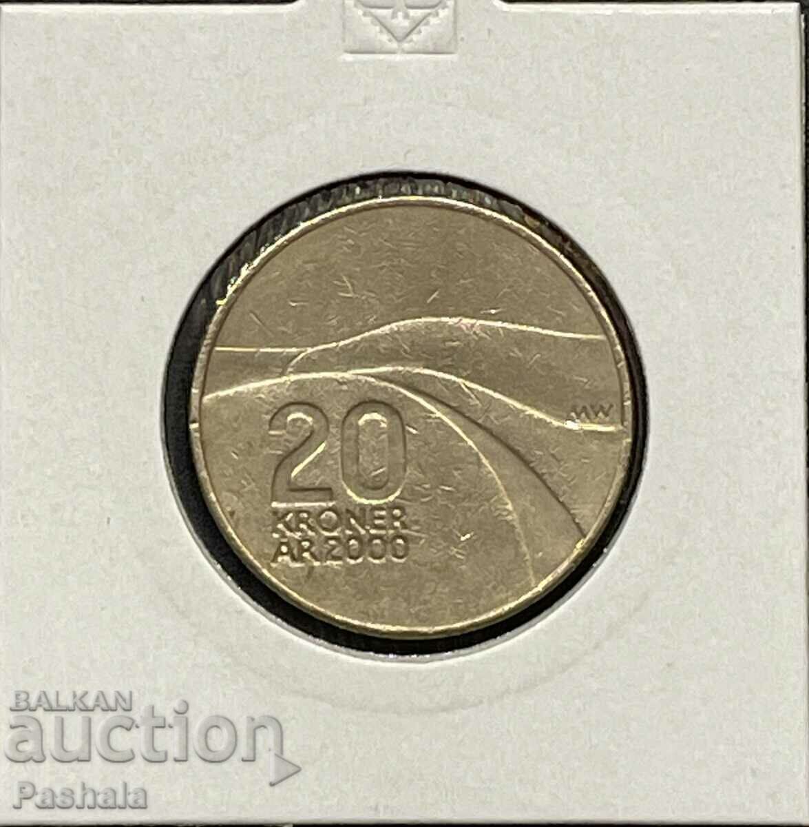 Норвегия 20 крона 2000 г.