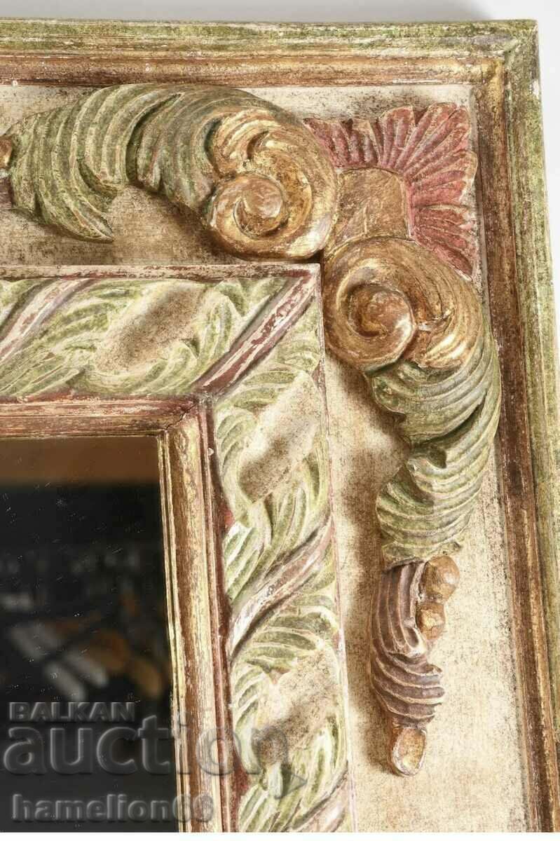 Delivery of Mirror, wooden frame, retro style. Old workmanship