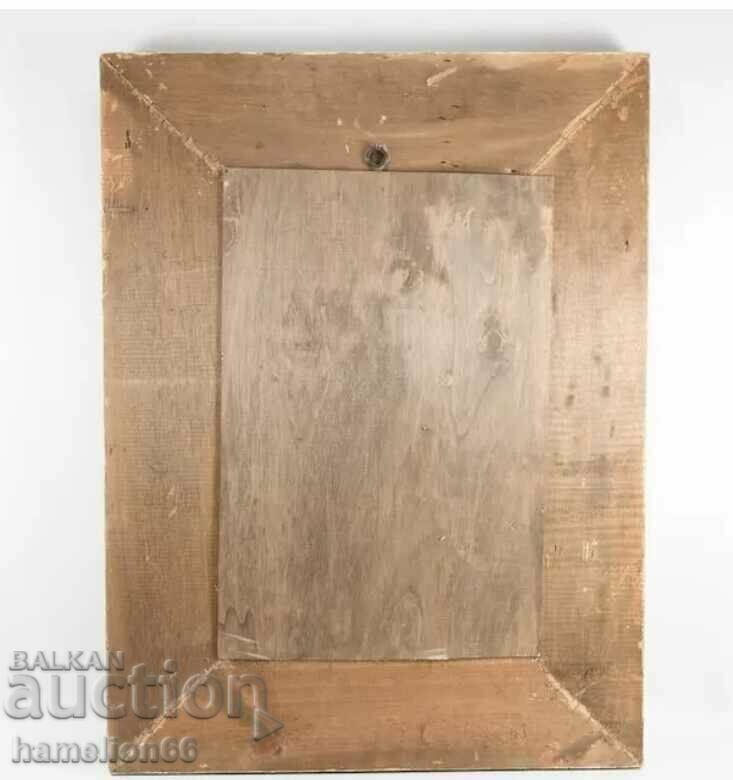 Mirror, wooden frame, retro style. Old workmanship - 7