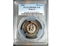 20 лева PR69DCAM, 1989, TOP, PCGS, Чети описанието.