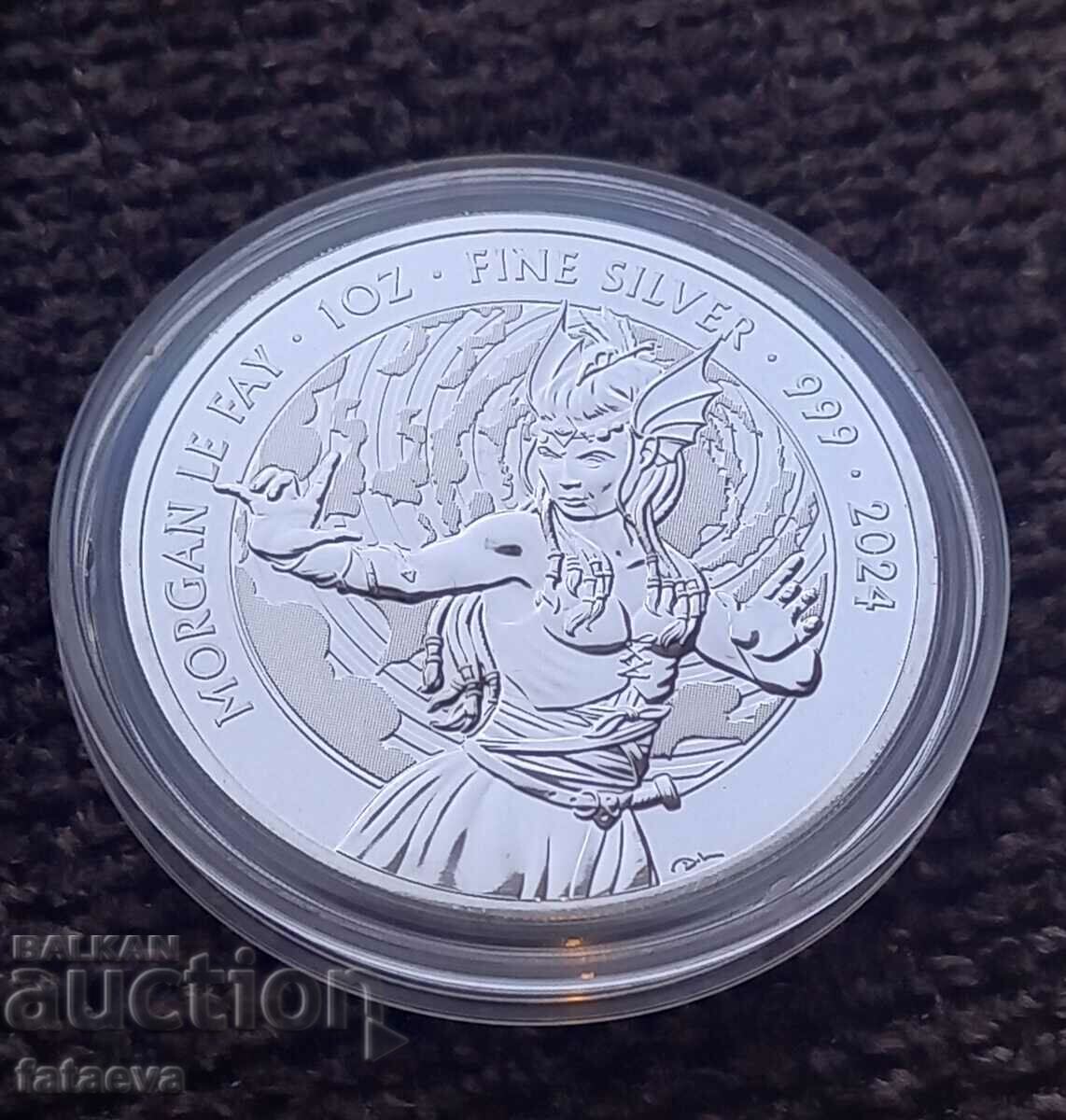 Британия 1 OZ сребро, МОРГАНА, 2024, Чети описанието.