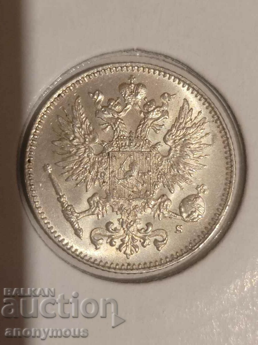 Licitație Finlanda, Rusia 50 peni monedă de argint 1914 Licitație Finlanda, Rusia 50 peni monedă de argint 1914