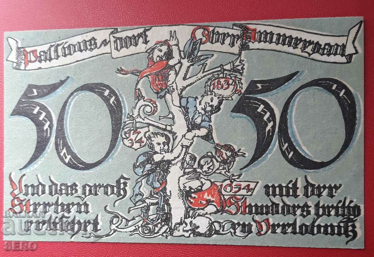 Bancnota-Germania-Bavaria-Oberammergau-50 Pfennig 1921