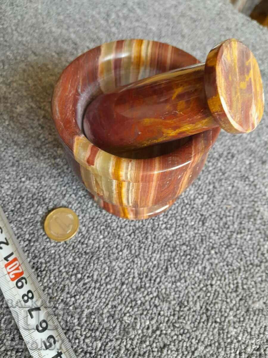 A small mortar with a uniquely beautiful pattern