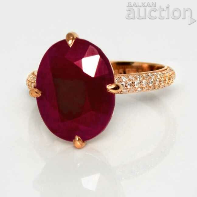 Ladies Gold Ring with a HUGE 7.86 Carat RUBY !!!