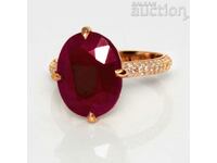 Ladies Gold Ring with a HUGE 7.86 Carat RUBY !!!