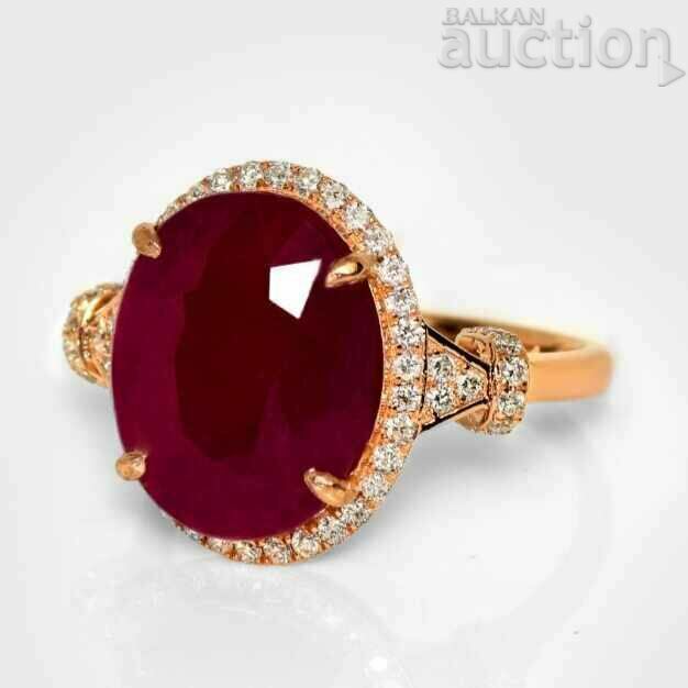 Women's gold ring with HUGE RUBY 9.22 carats !!!