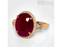 Women's gold ring with HUGE RUBY 9.22 carats !!!